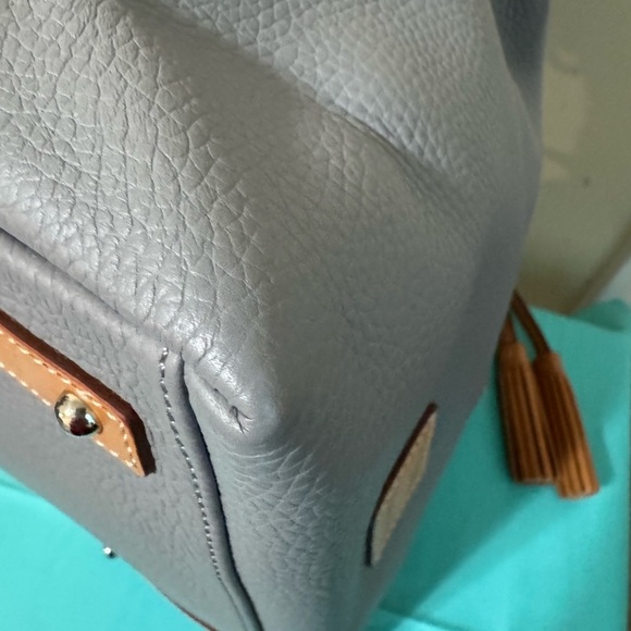 Dooney & Bourke Gray Leather Hobo Bag - Picture 6 of 14